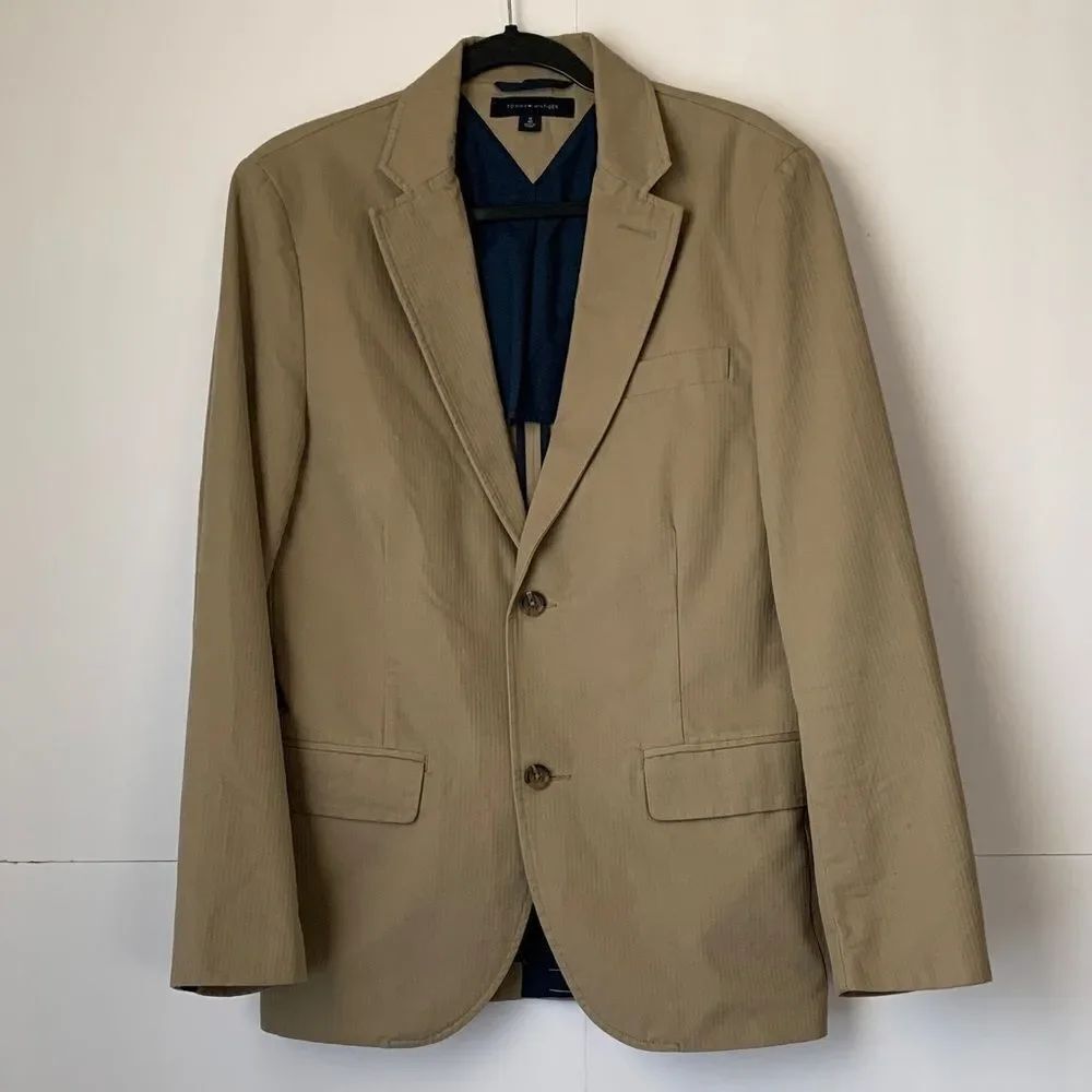 Tommy Hilfiger Men Cotton Tan Blazer Jacket Size 40M